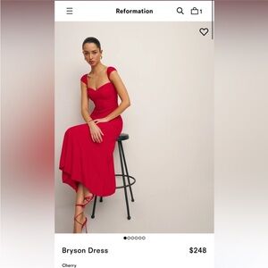 Reformation | Size 4 | Cherry Red Bryson Dress